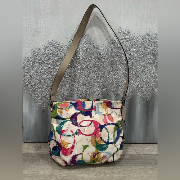 Coach Handbags - Coach Poppy Signature Stamped C MultiColored Crossbody